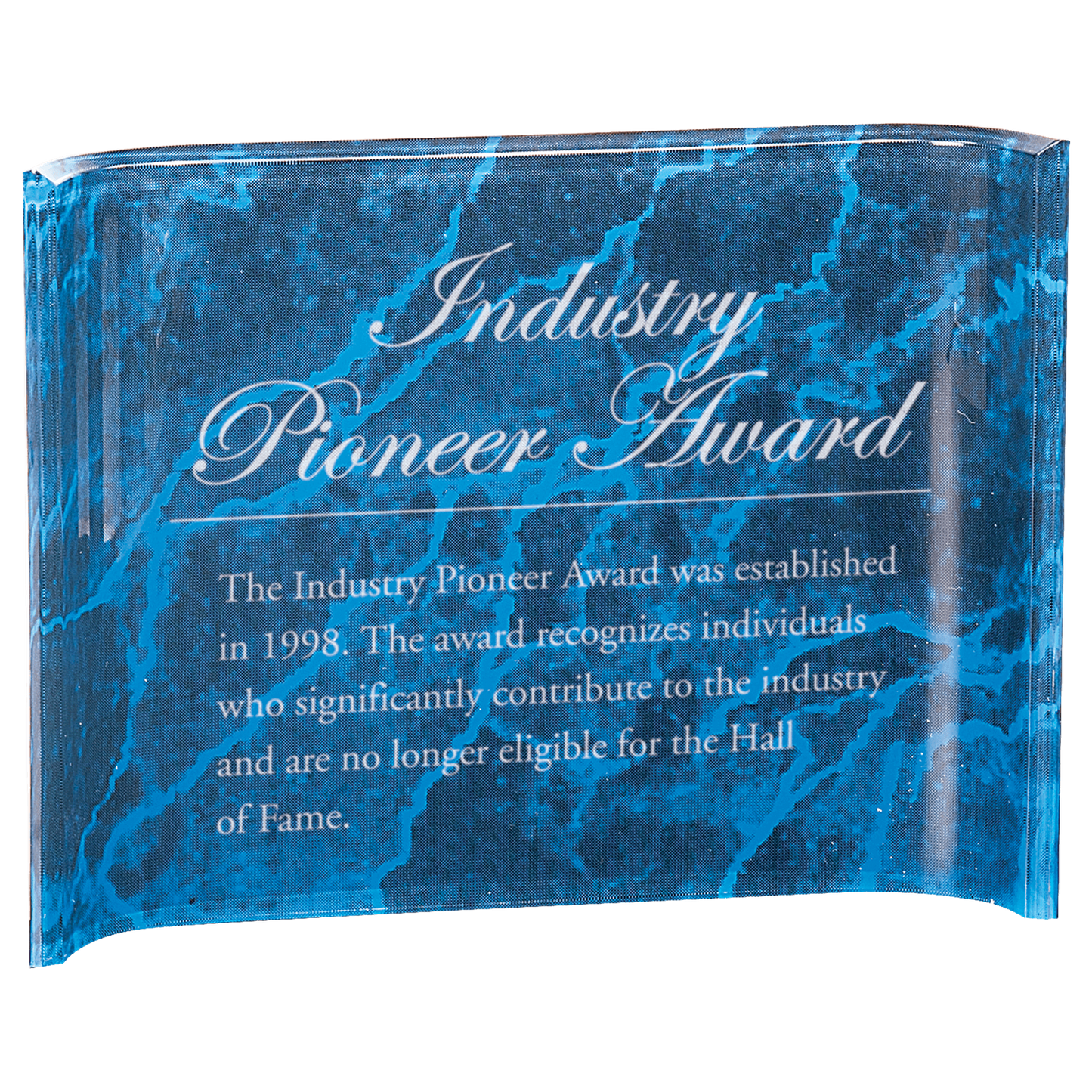 Blue Marbleized Acrylic Crescent