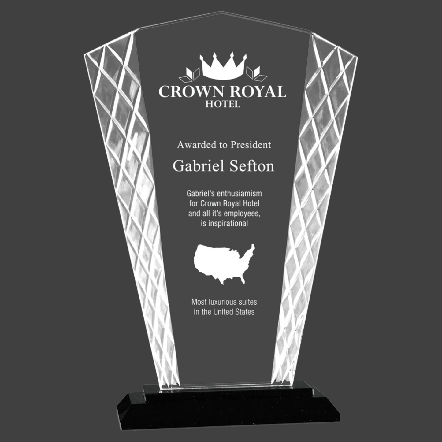 Fan Accent Glass On Black Base