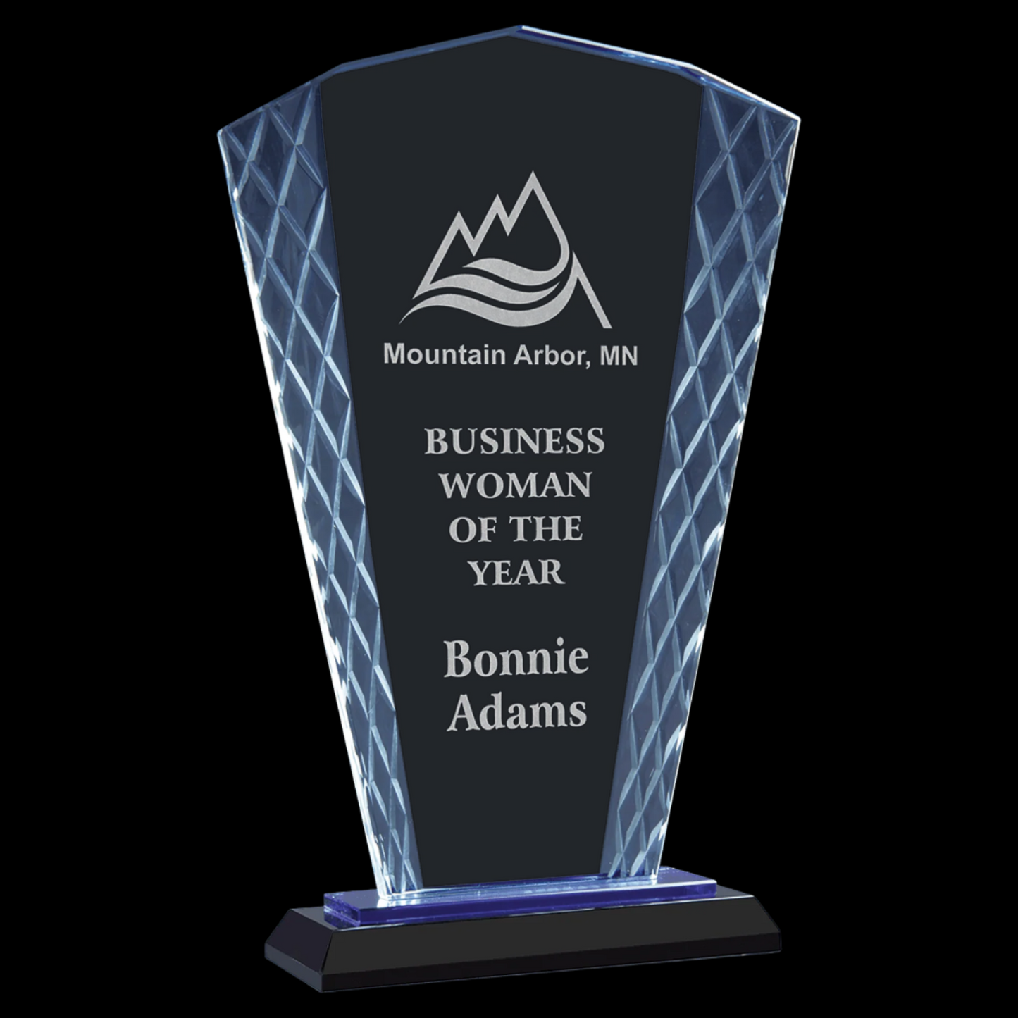 Fan Accent Glass On Blue & Black Base