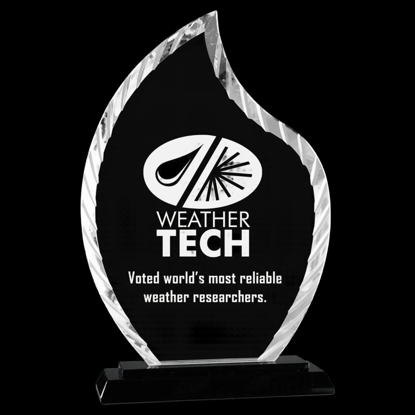 Flame Accent Glass On Black Base