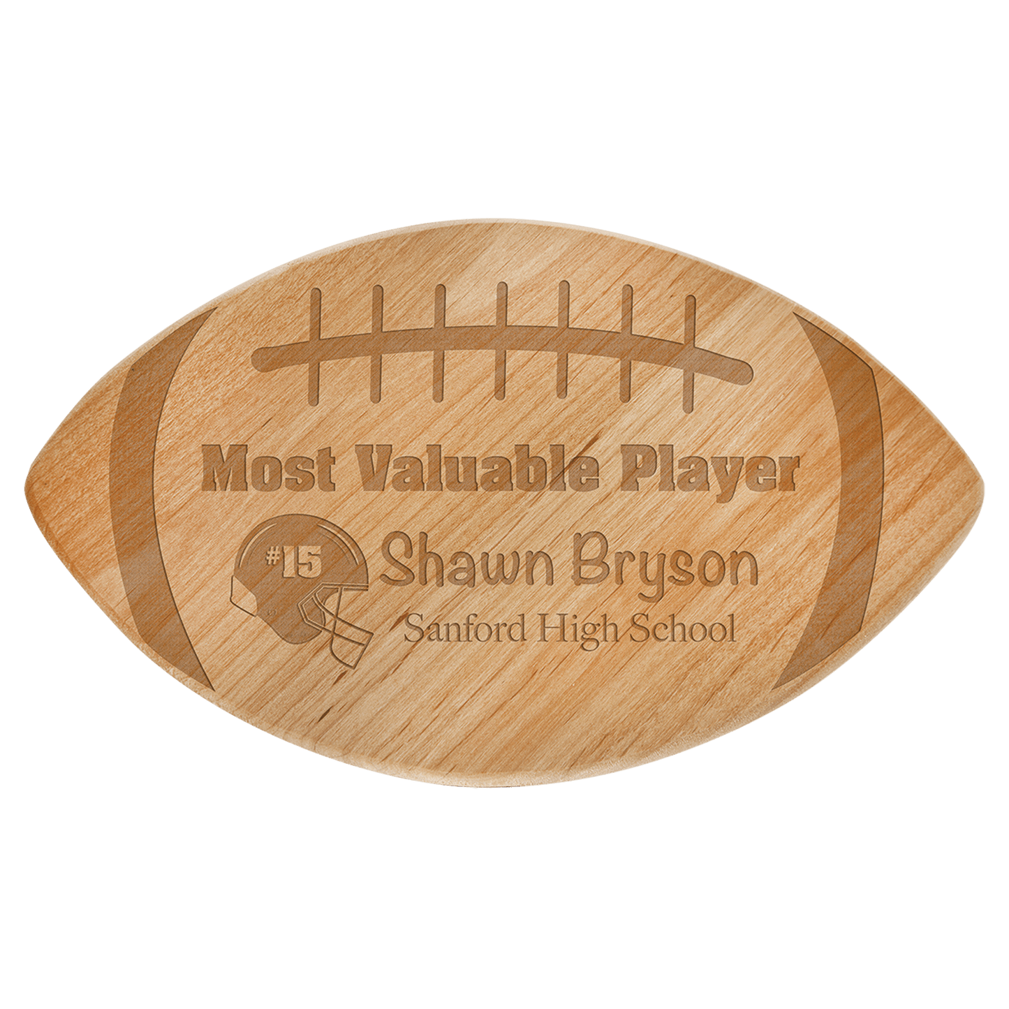 11" x 6.5" Alder Football Plaque
