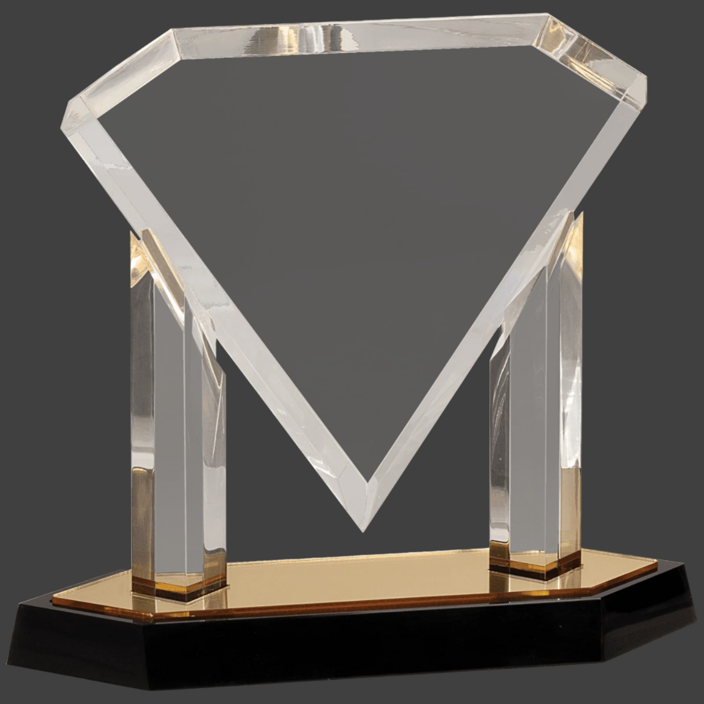 Gold Floating Diamond Acrylic