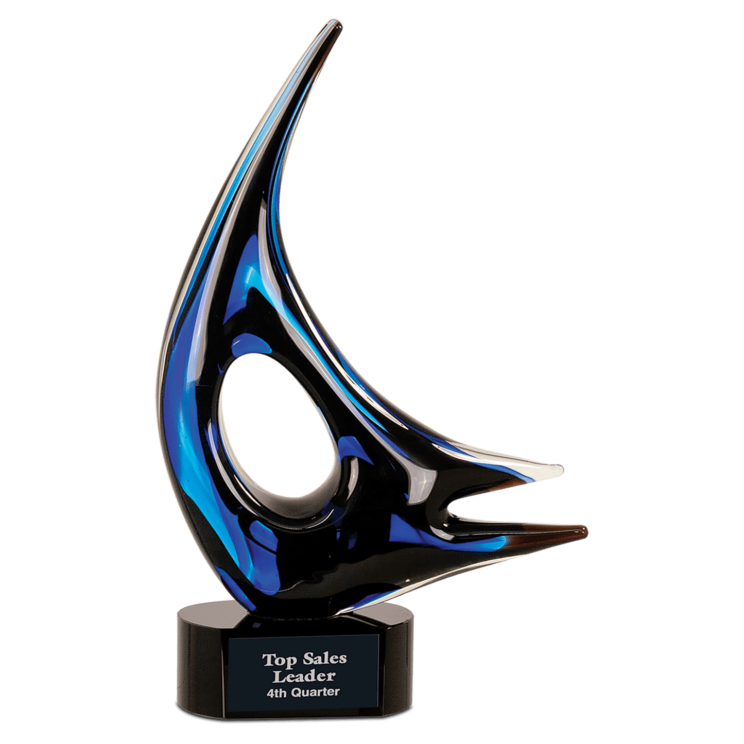 14.25" Blue Sail Art Glass