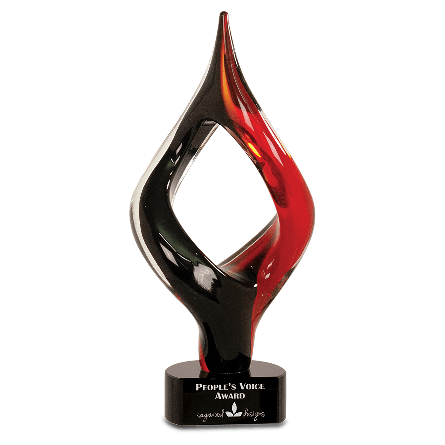 13.25" Red & Black Twist Art Glass