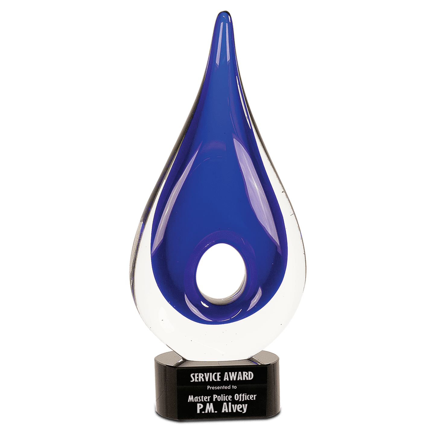 11.25" Blue Round Window Raindrop Art Glass