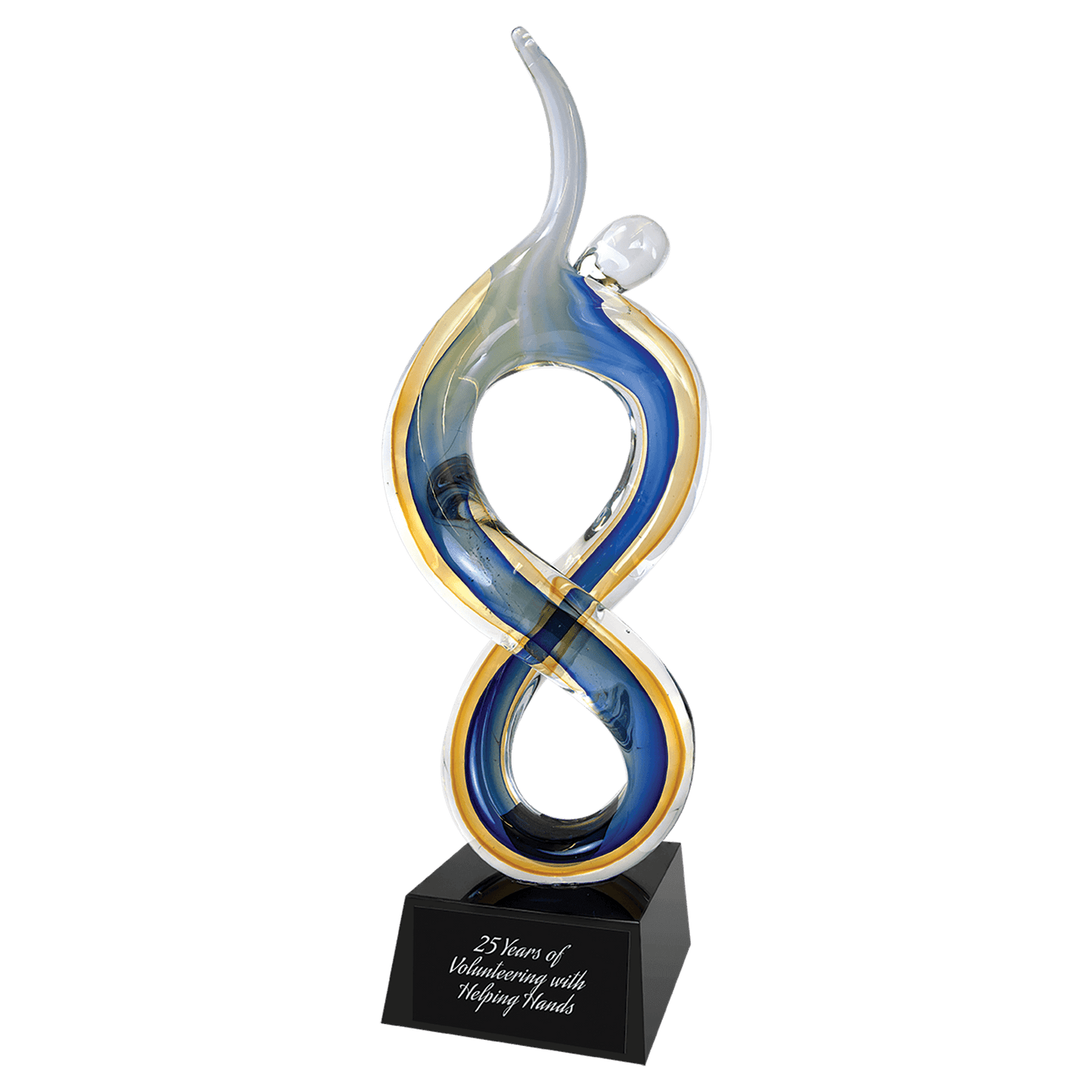 17" Solo Figure Rising Art Glass