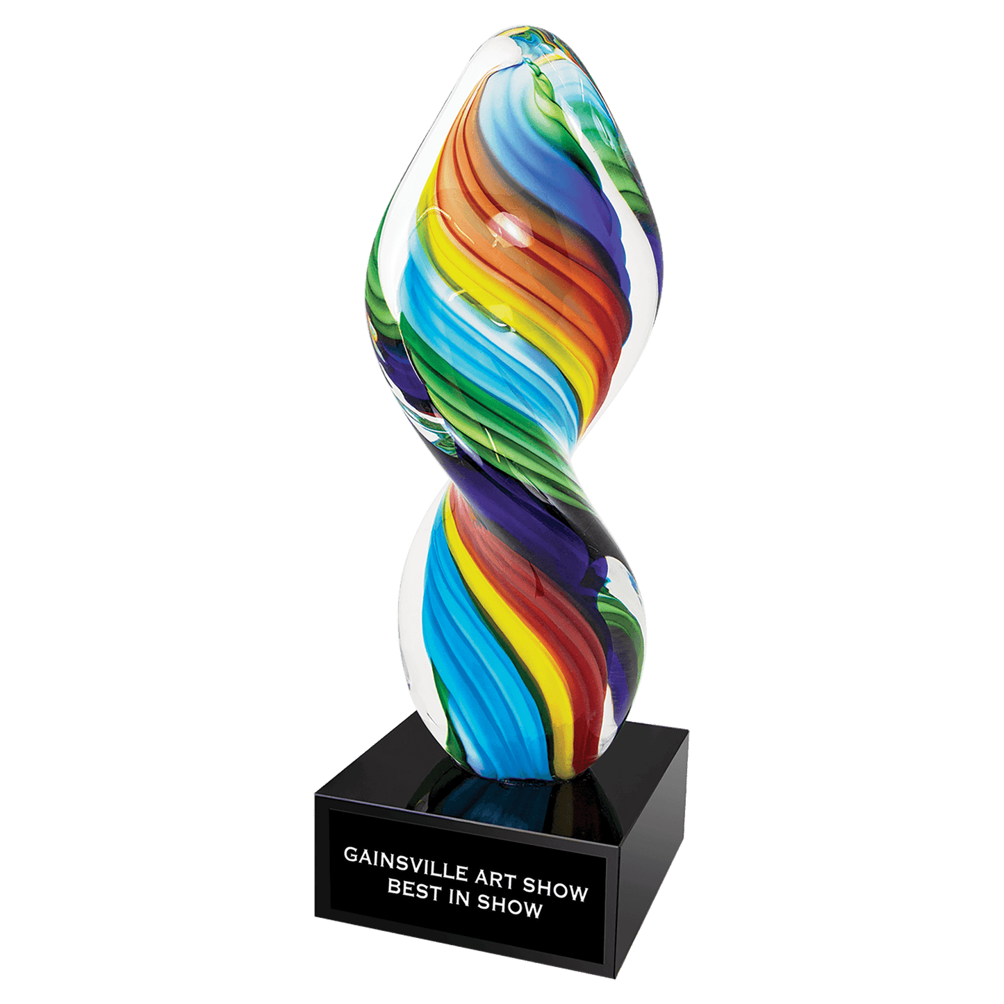 10.5" Rainbow Twist Art Glass
