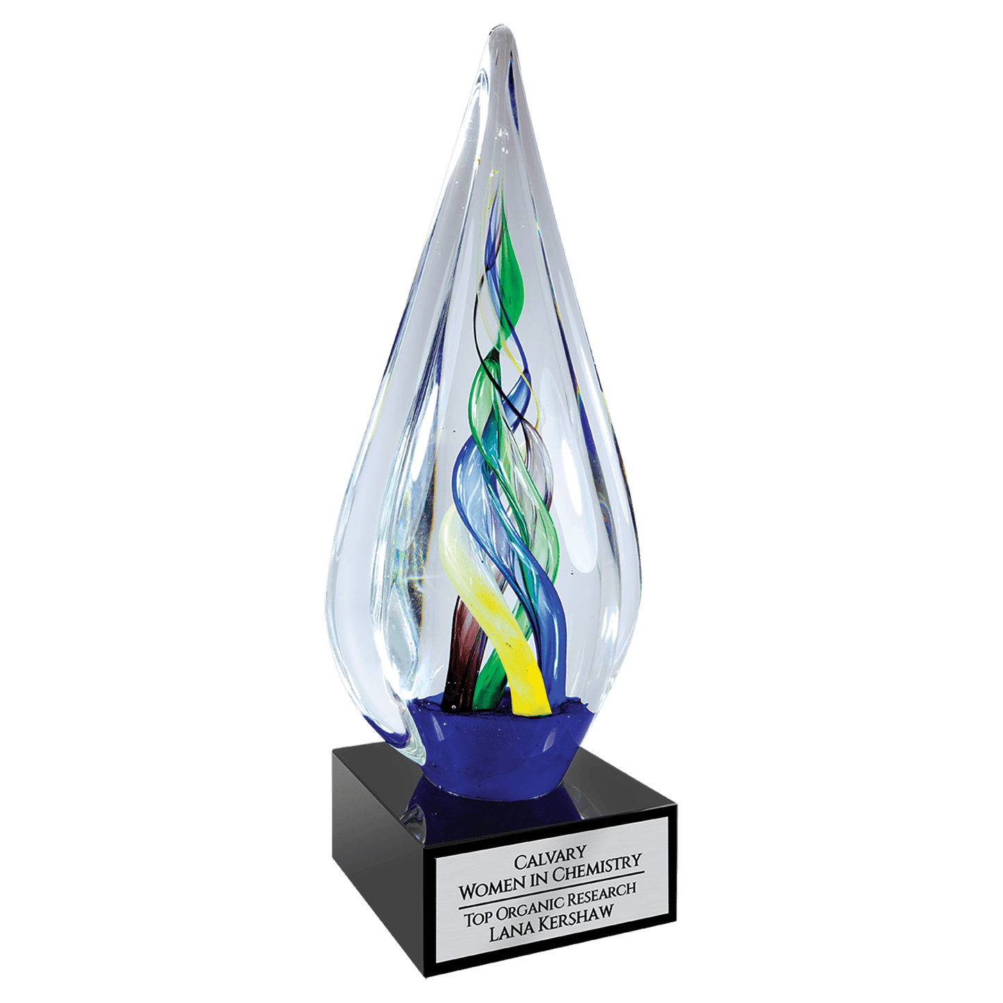 10.75" Infinity Twist Glass Art Glass with Black Base