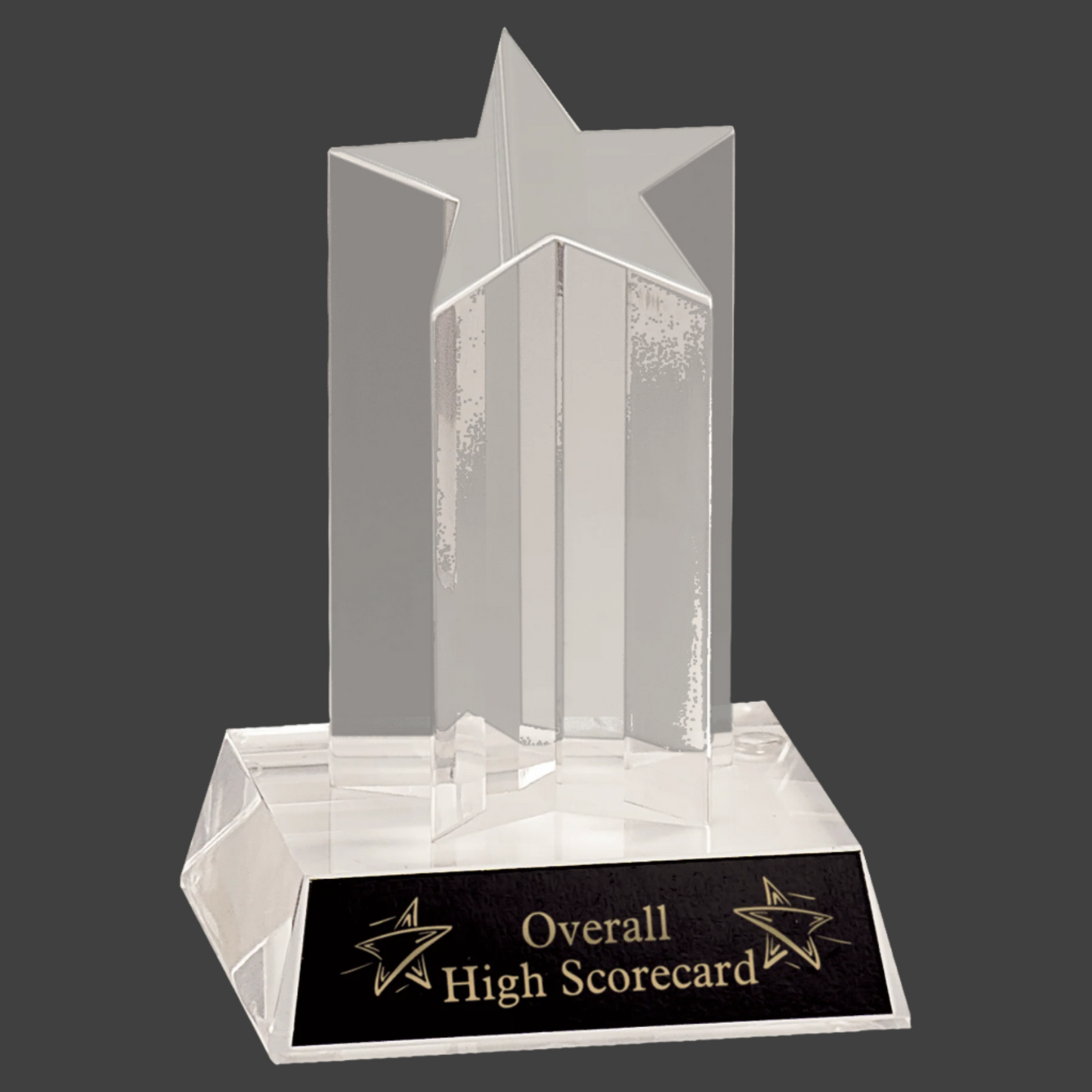 Clear Single Star Column Acrylic with Clear Base 5"