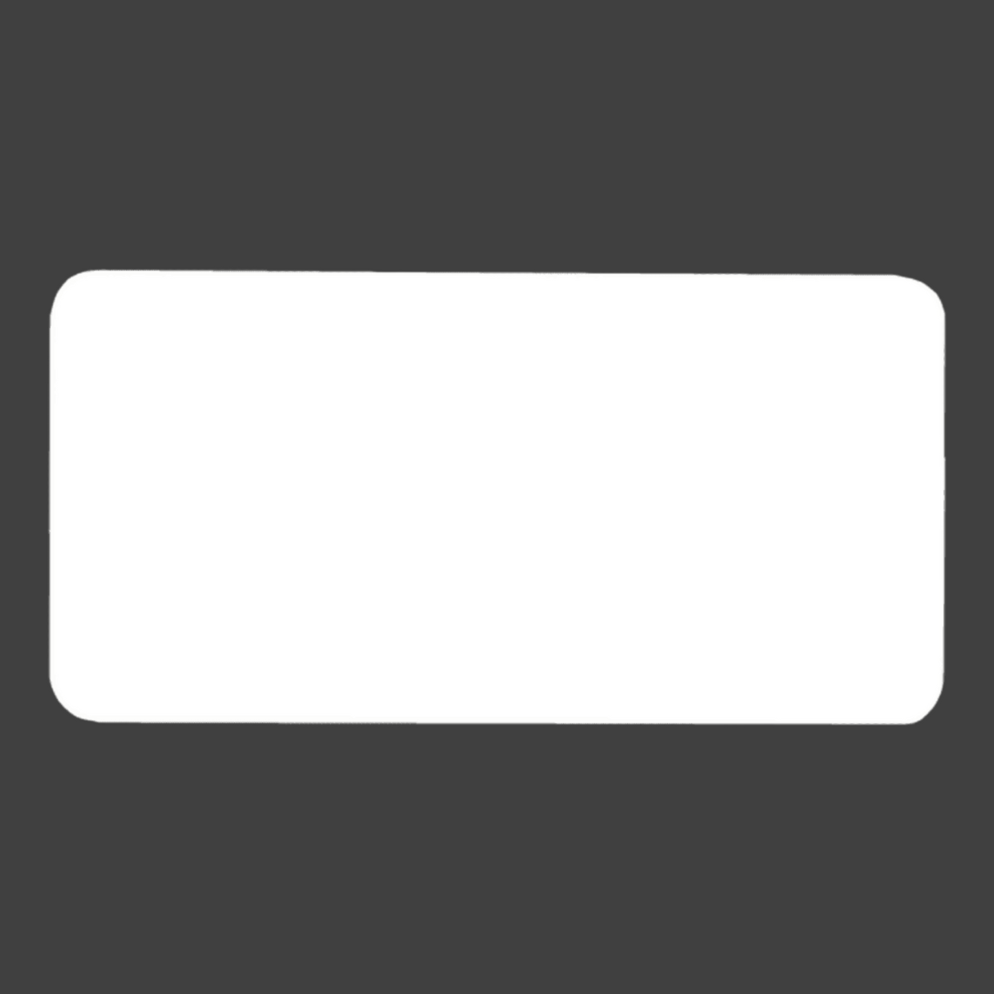 White/Black Round Corner Plastic Badge