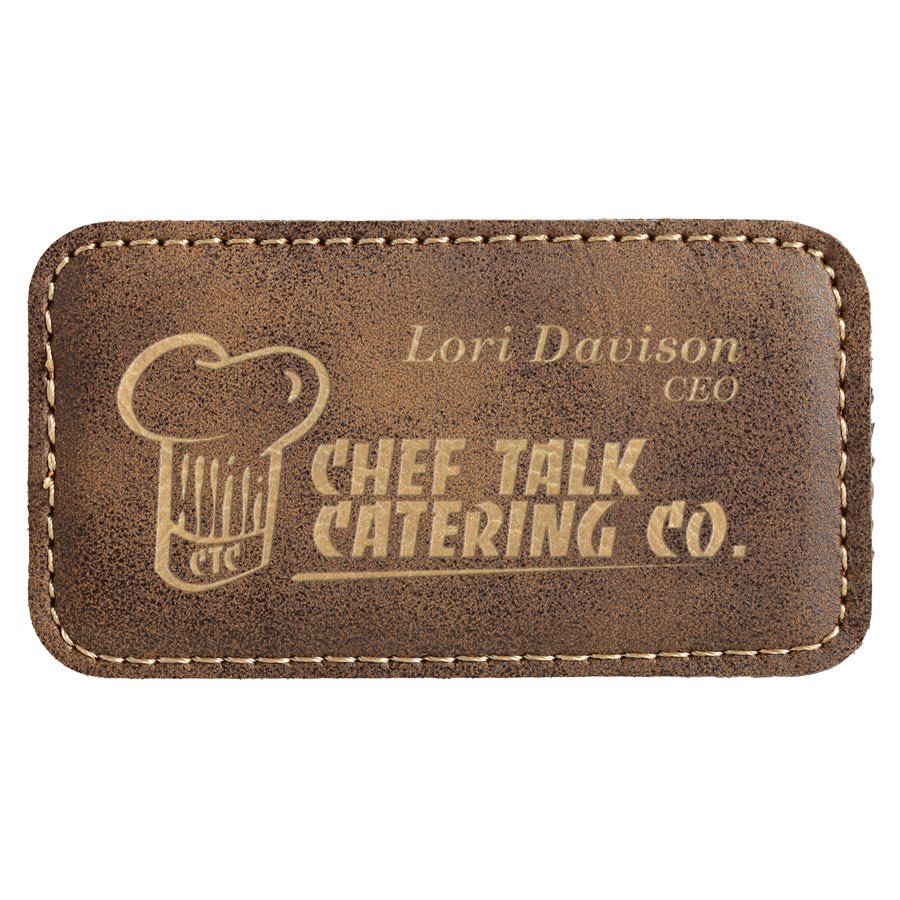 Rustic/Gold Leatherette Badge with Magnet