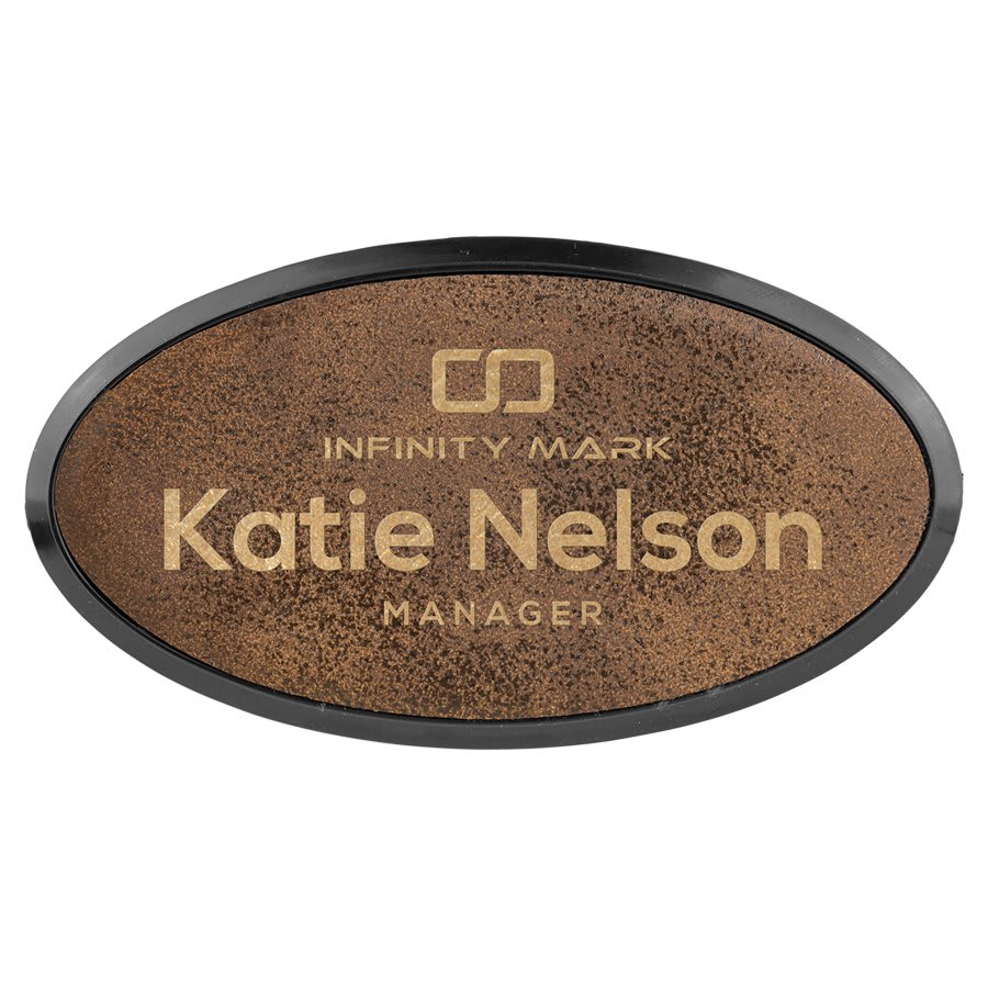 3" x 1.5" Leatherette Oval Badge & Frame