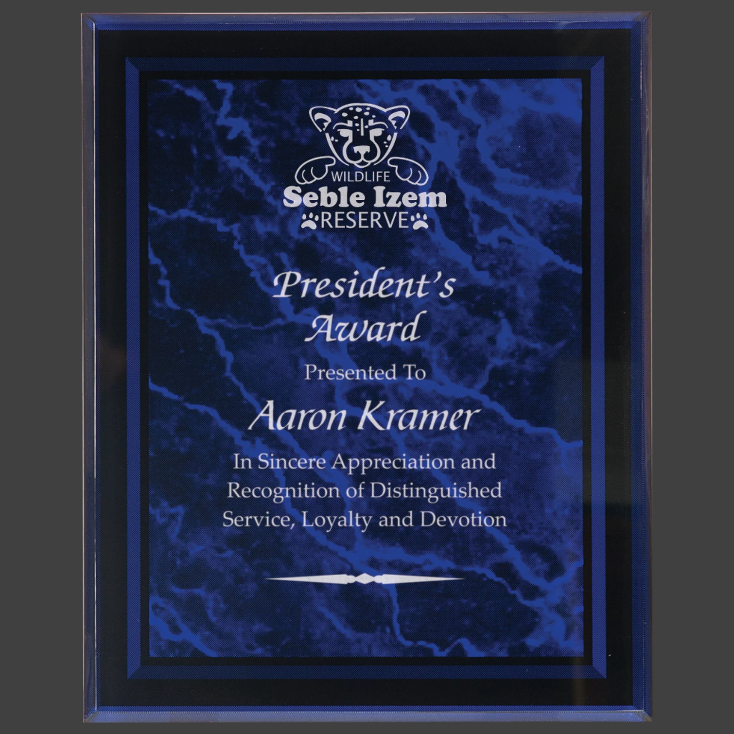 Purple Marble Border Clear-Plaq Acrylic