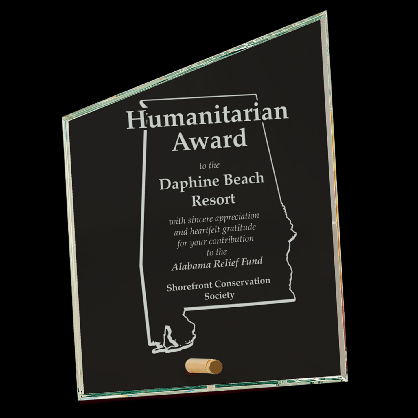 Clear Slant Rectangle CrystalEdge Glass