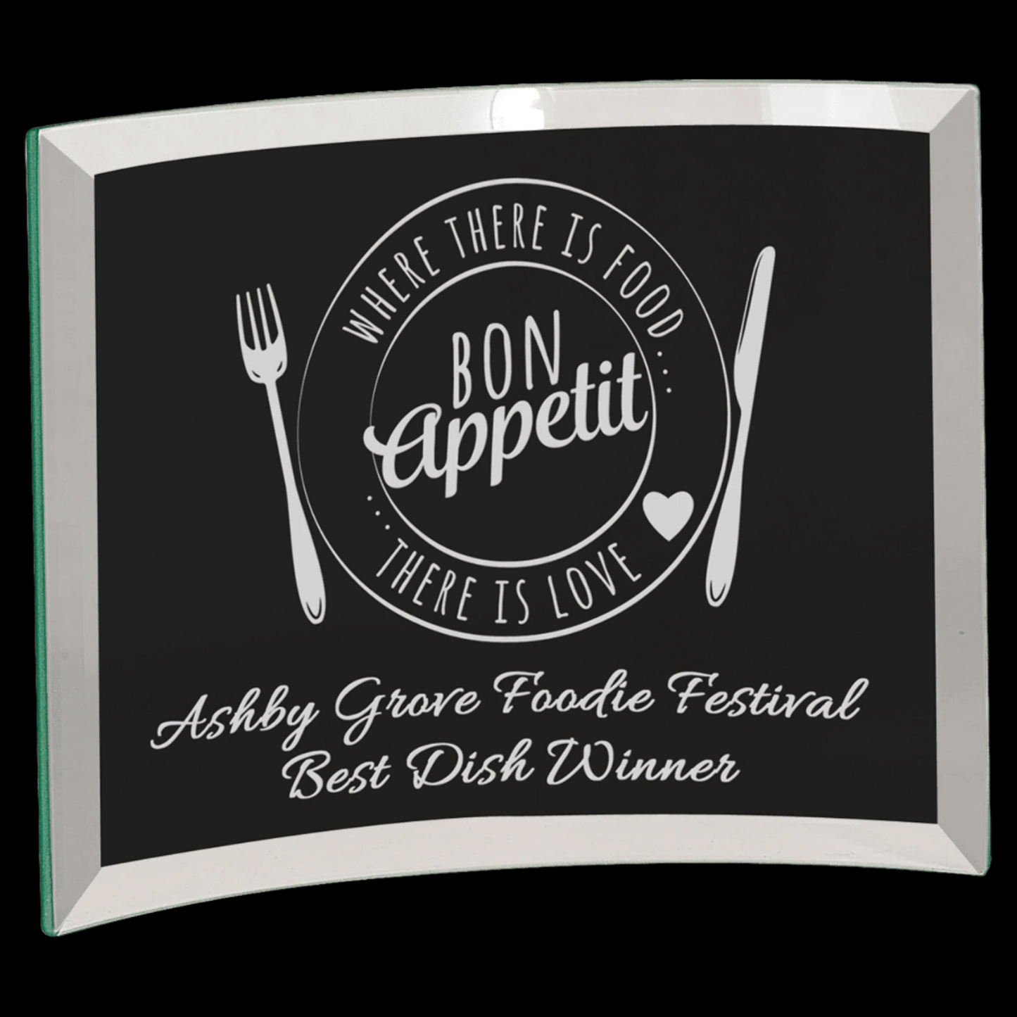 Beveled Jade Glass Crescent