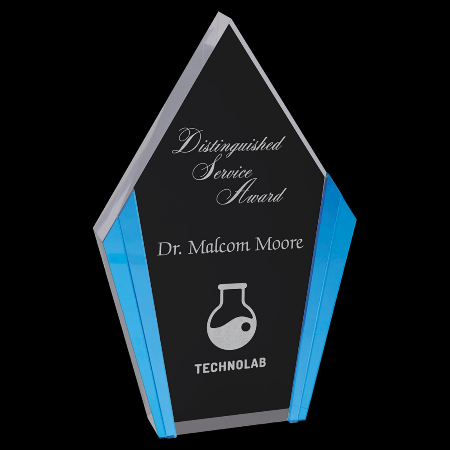 Diamond Acrylic with Blue Edges