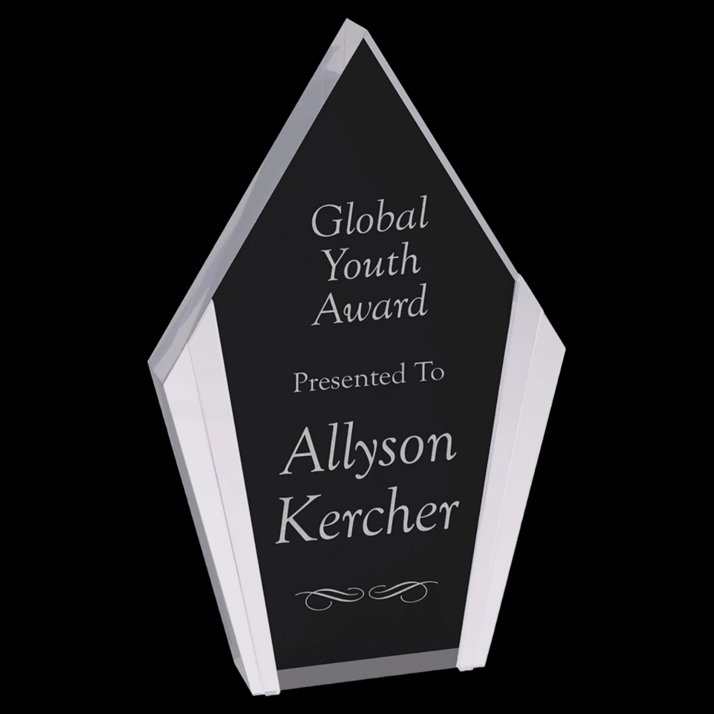 Diamond Acrylic with Silver Edges