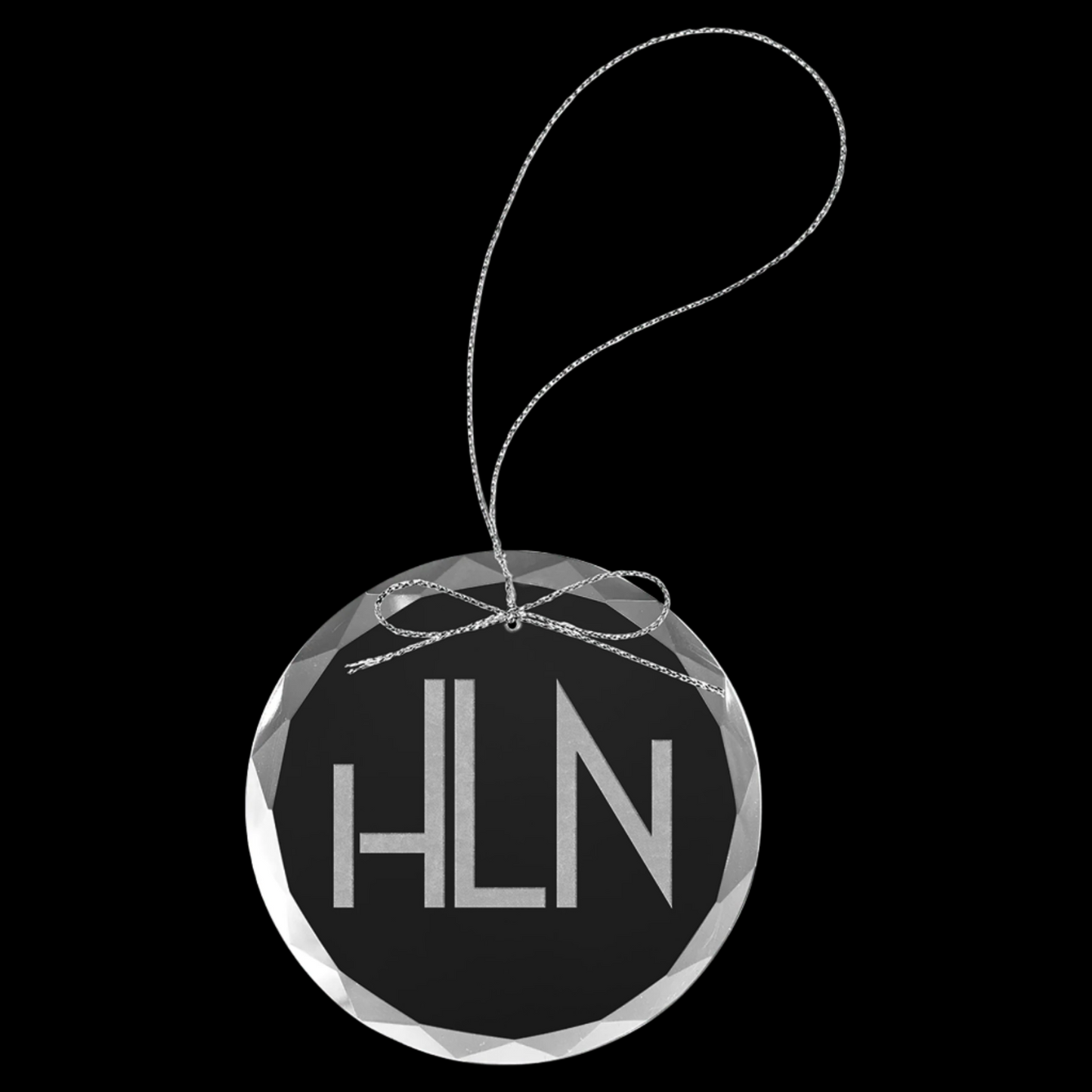 3.25" Clear Round Glass Ornament with String