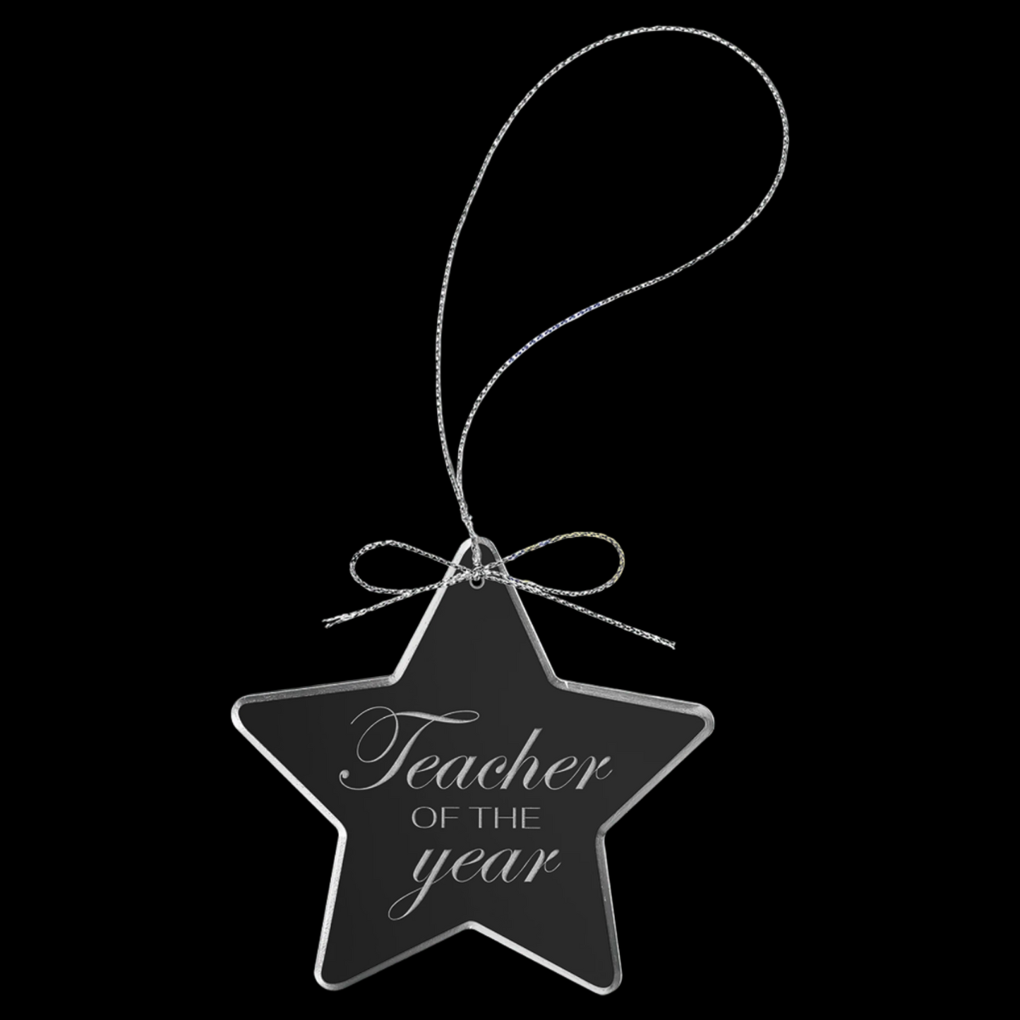 3.25" Clear Star Glass Ornament with String