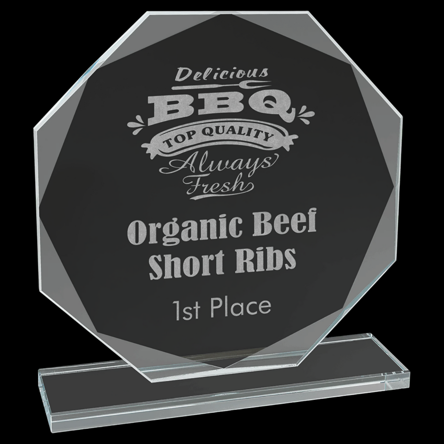 Octagon Clear Glass Award