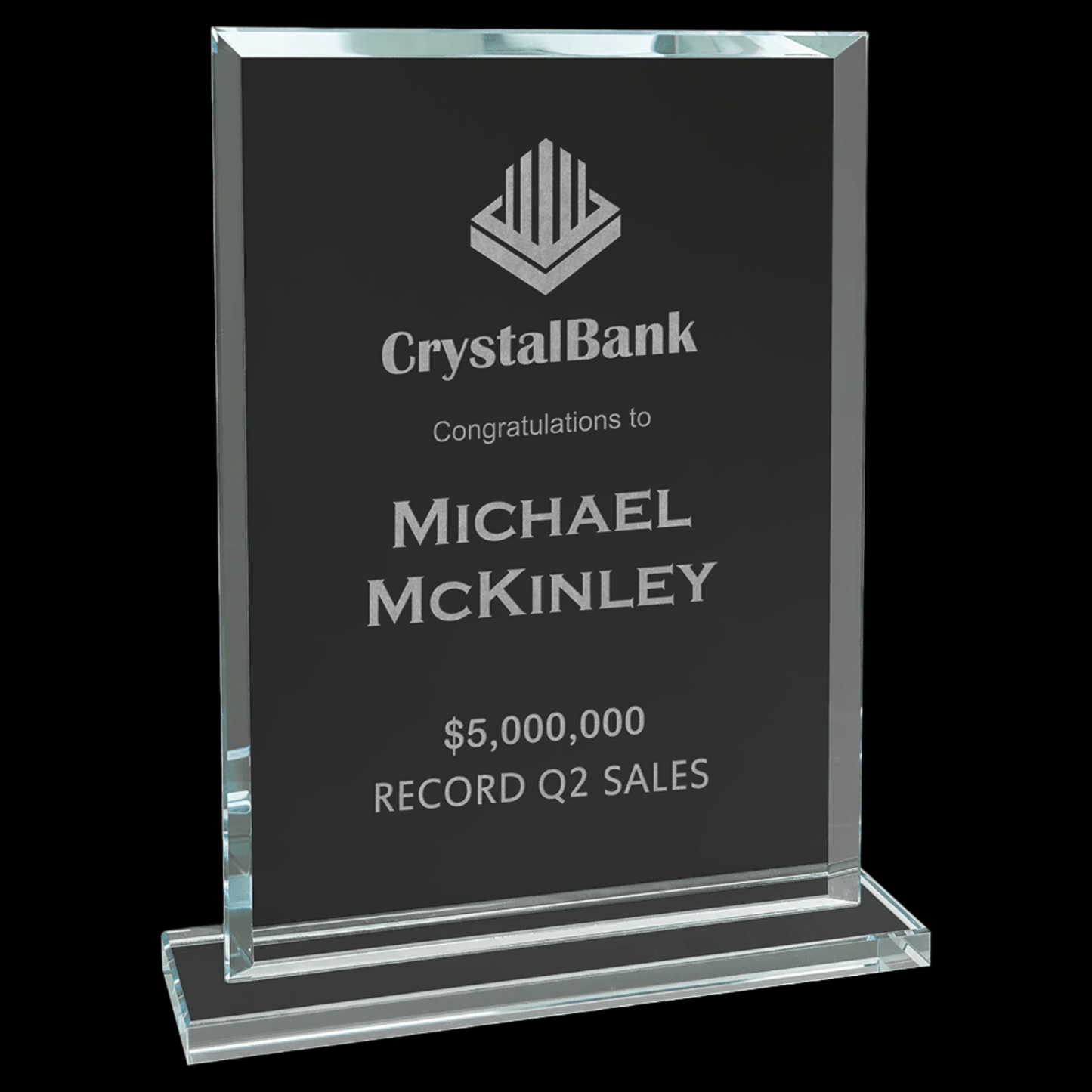Rectangle Clear Glass Award