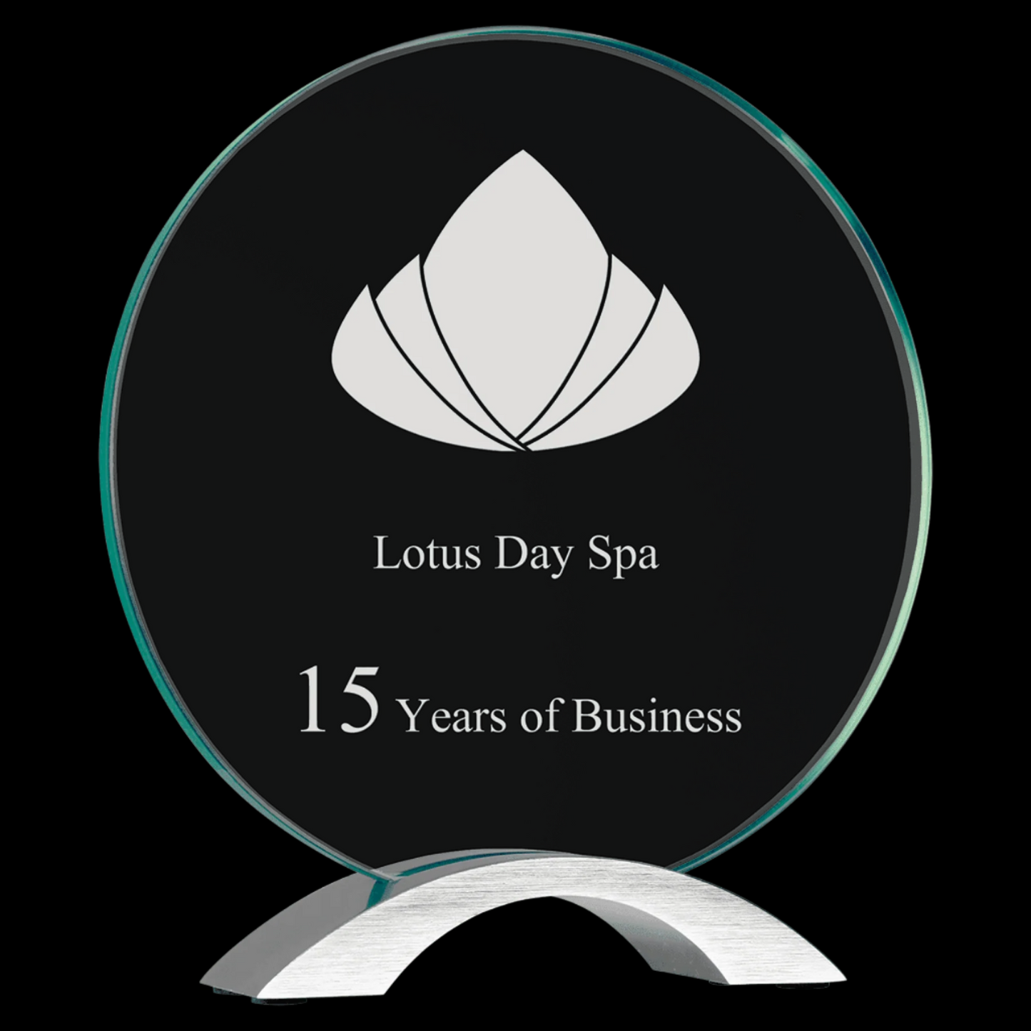 Round Cosmic Glass with Silver Base