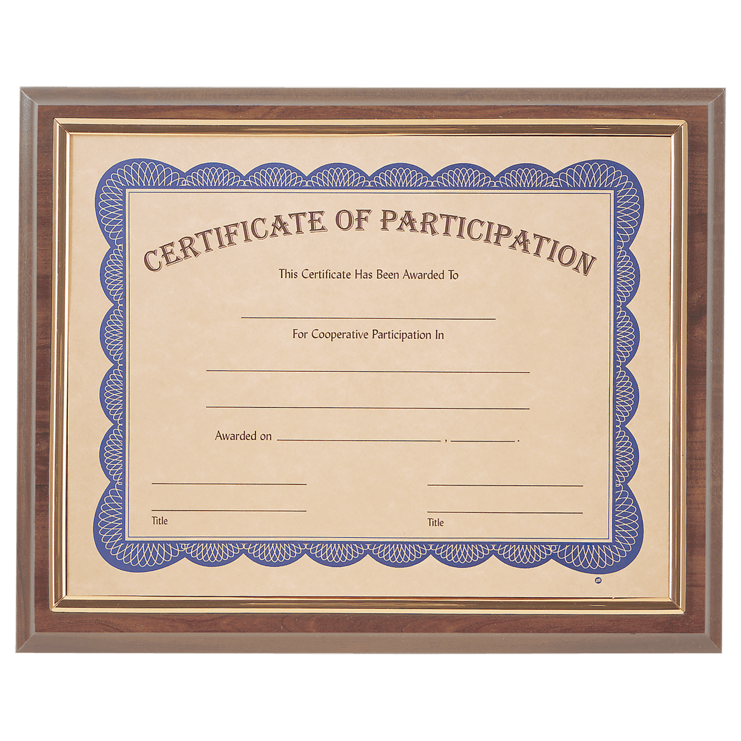 High Gloss Finish Slide-In Plaque with 8.5" x 11" Frame