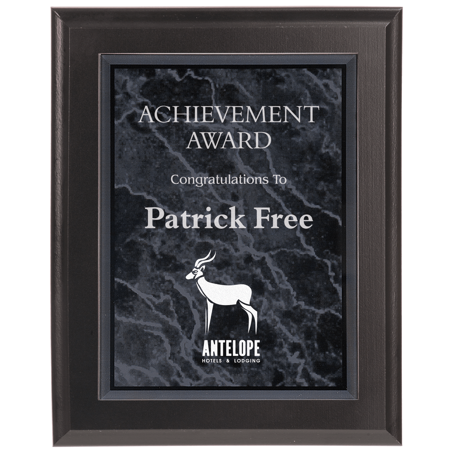 Black Marble Acrylic Plaque Plate