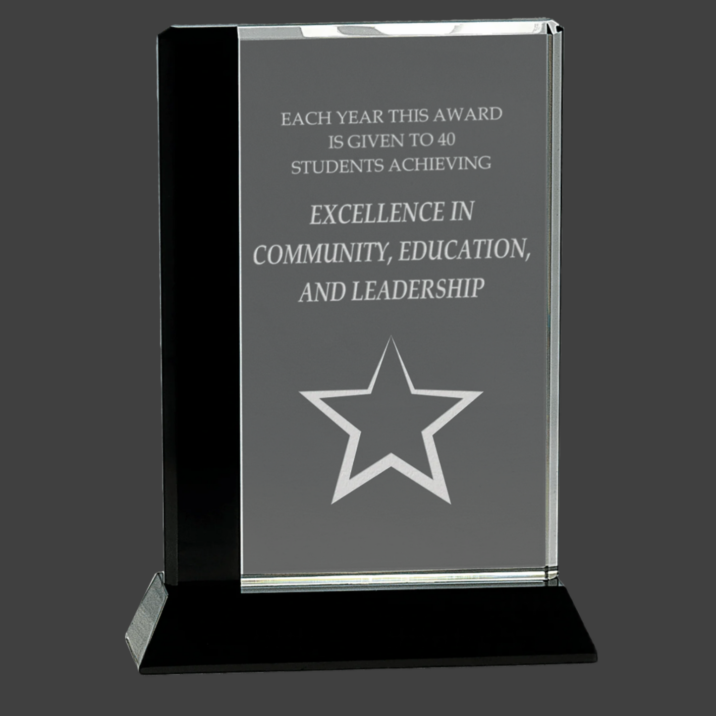 Black Edge Crystal On Black Base