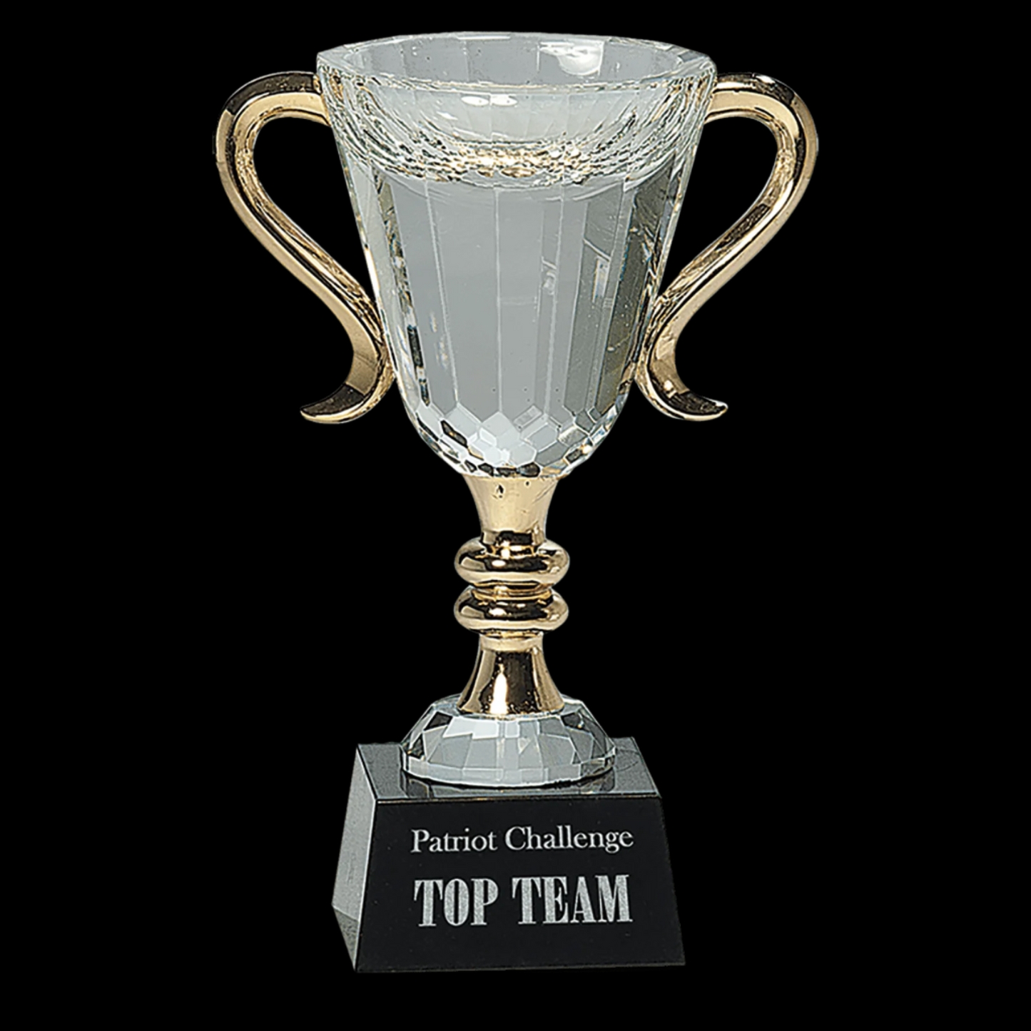 Crystal Cup with Gold Handles and Stem