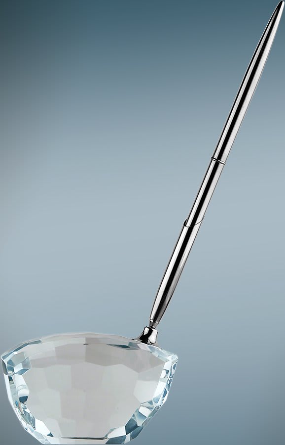 3.375" x 9" Crystal Golf Club with Pen