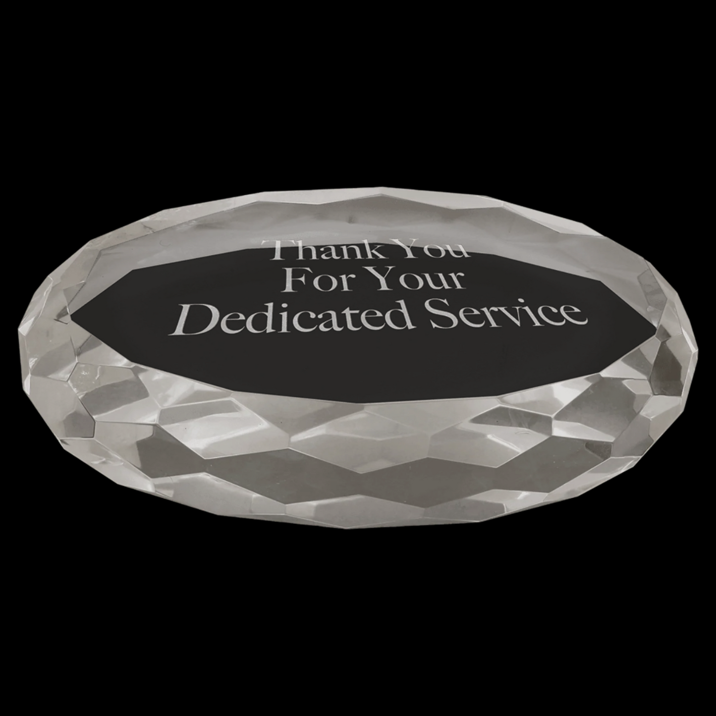 4" x 2.75" Clear Oval Crystal Paperweight