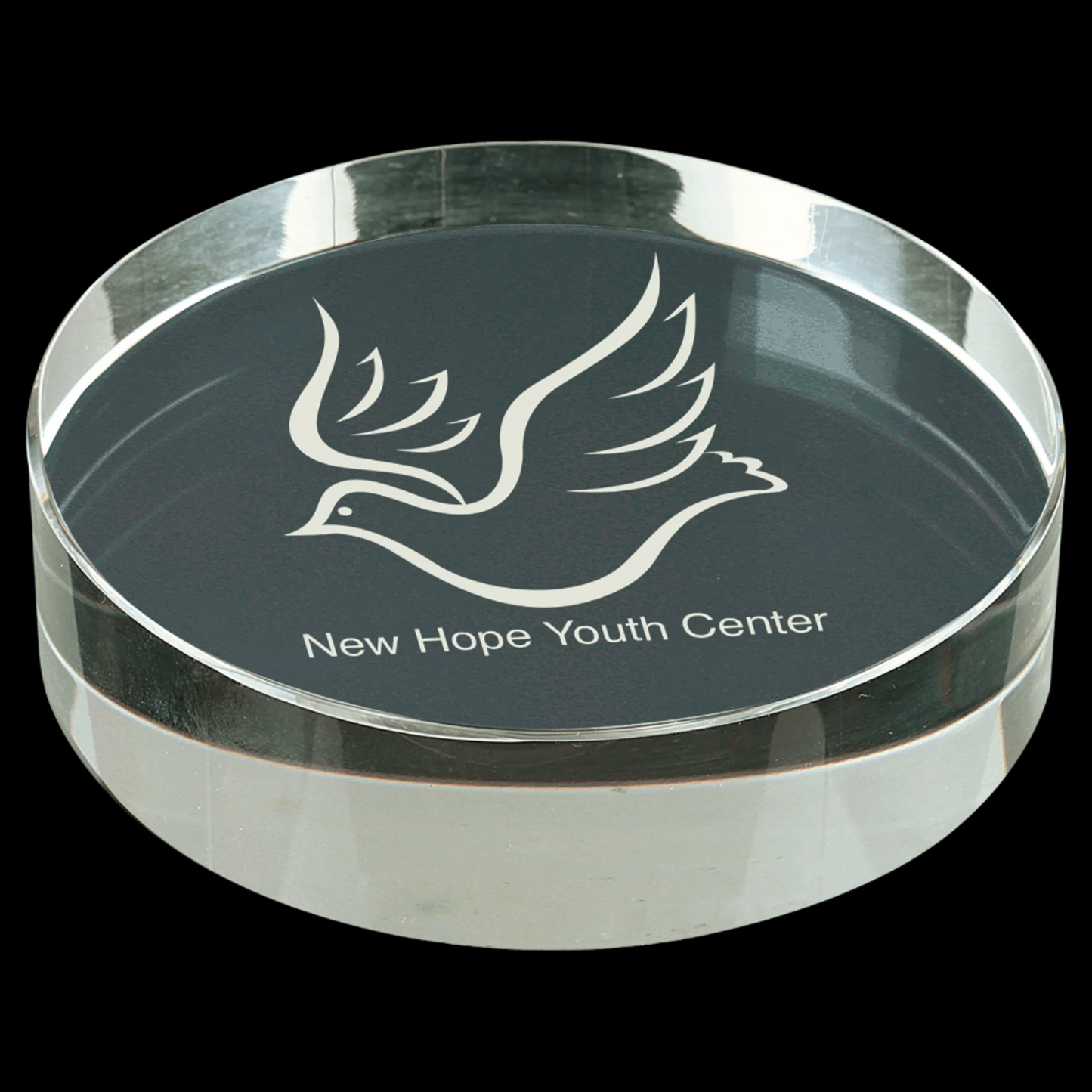 3.125" Crystal Round Paperweight