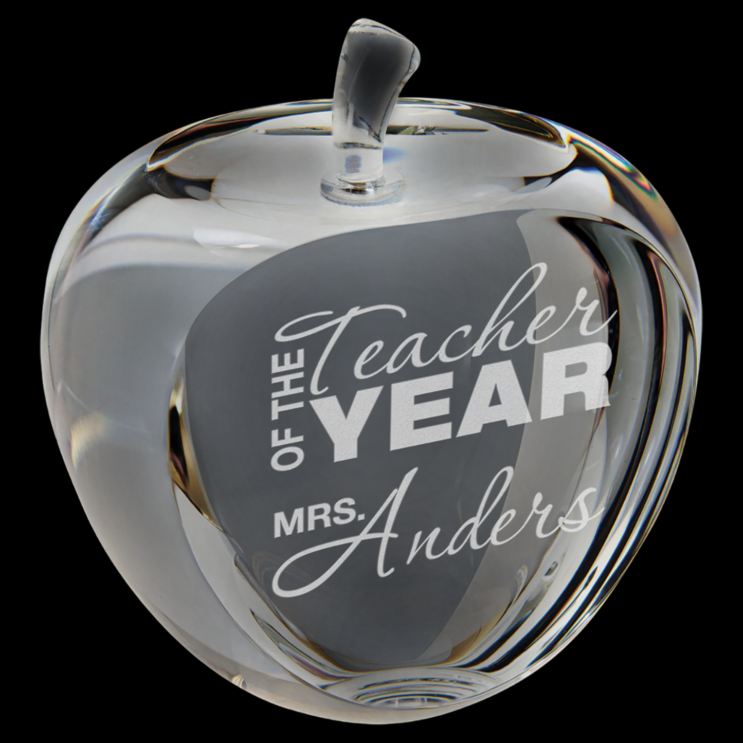 Crystal Apple with Flat Face 3.75"