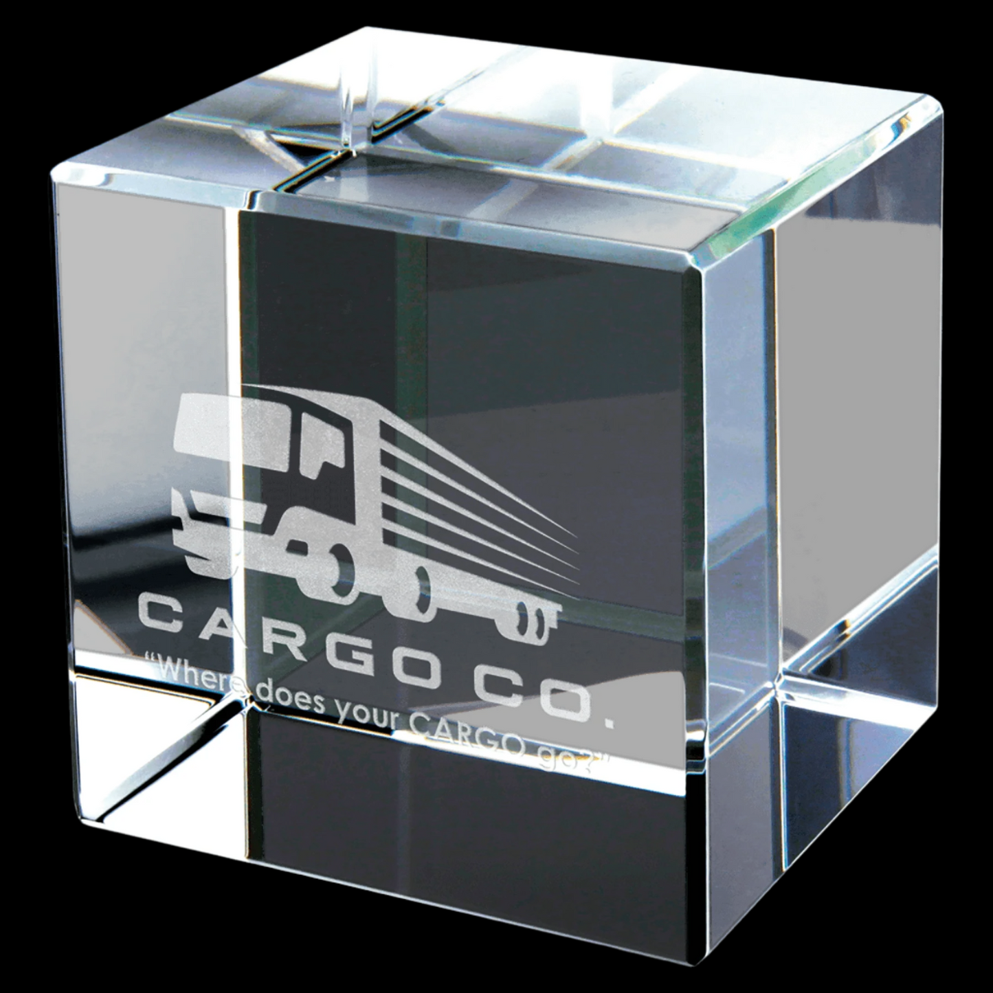 Crystal Cube Straight Standing With Bevel Edge