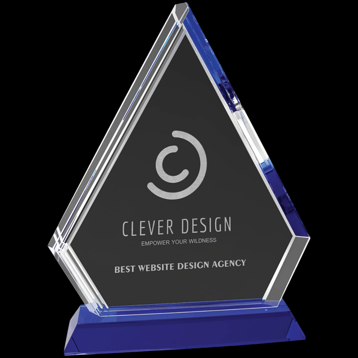 Crystal Diamond On Blue Pedestal Base