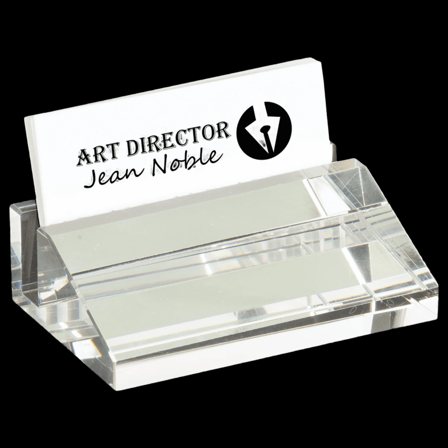 4" x 2.5" Crystal Business Card Holder