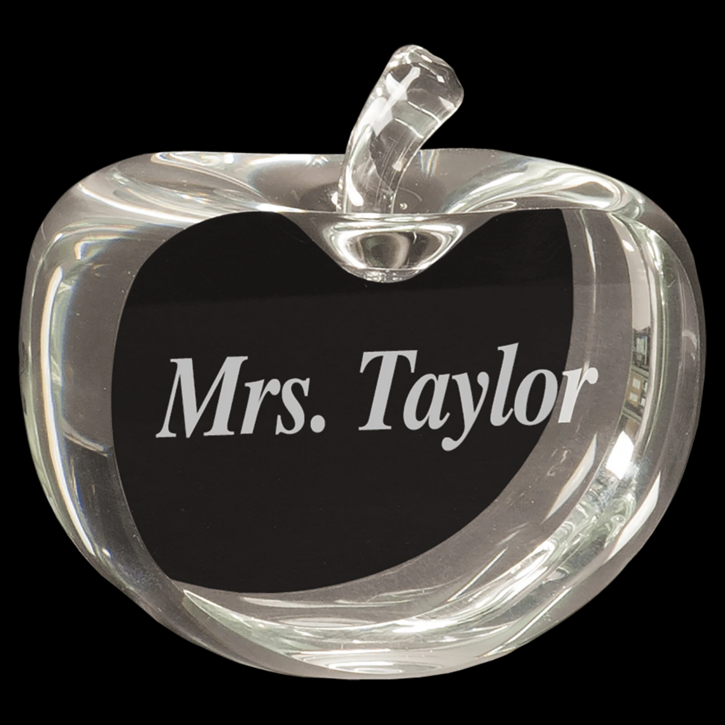 Flat Crystal Apple 3.5" x 3.75"