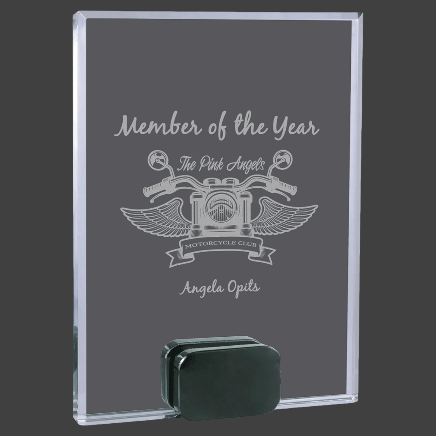 Crystal Rectangle with Black Crystal Base