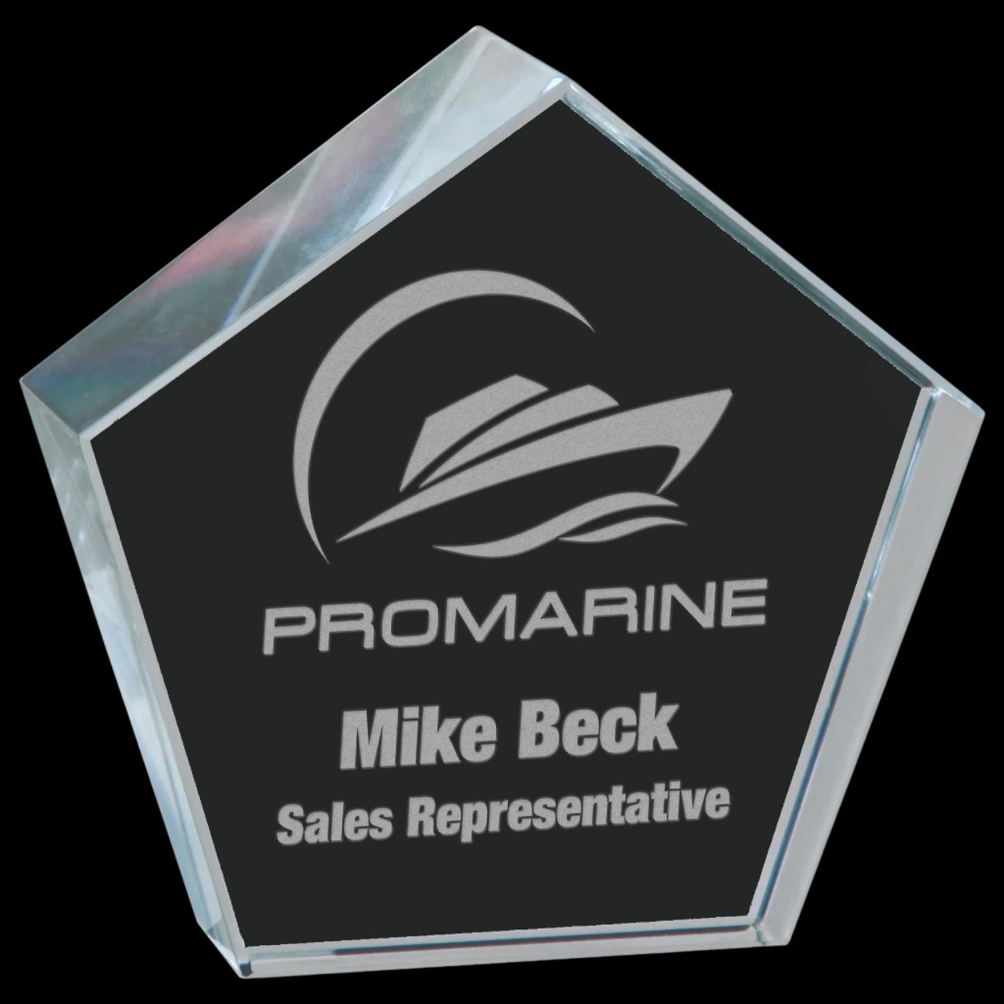 3" x 3" Crystal Pentagon Paperweight