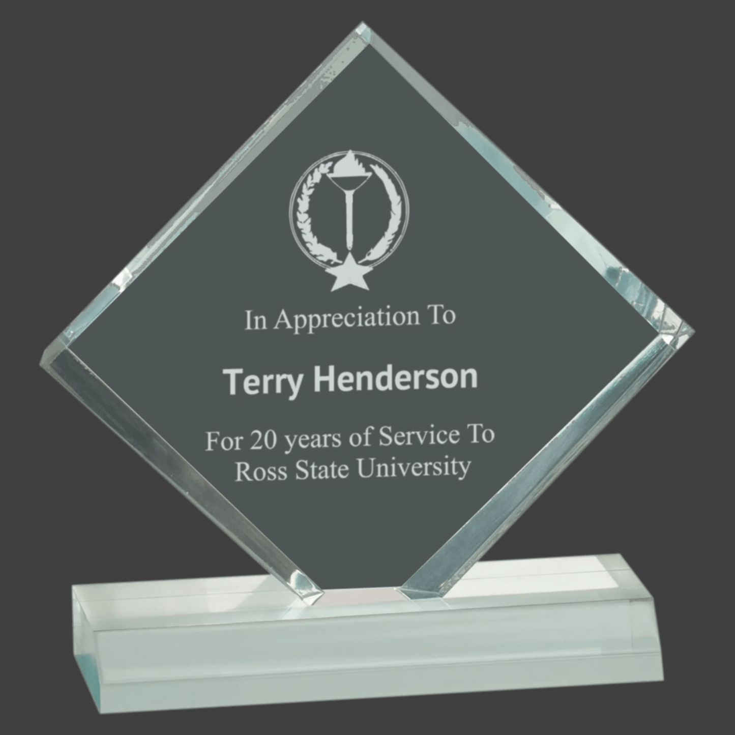 Jade Diamond Jewel Beveled Acrylic Blank