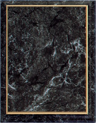 Improved Black Marble Finish Plaque with Gold Cove Edge