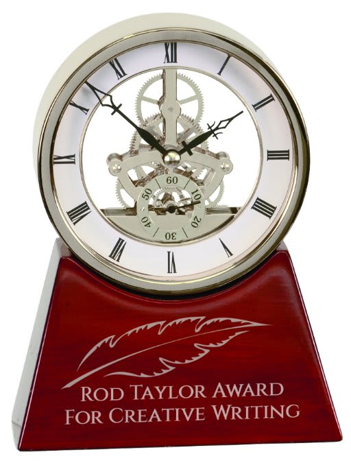 7.25" Executive Round Rosewood Piano Finish Clock
