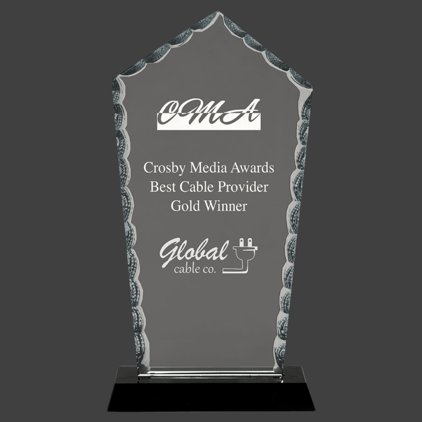 Diamond Facet Glass On Black Base