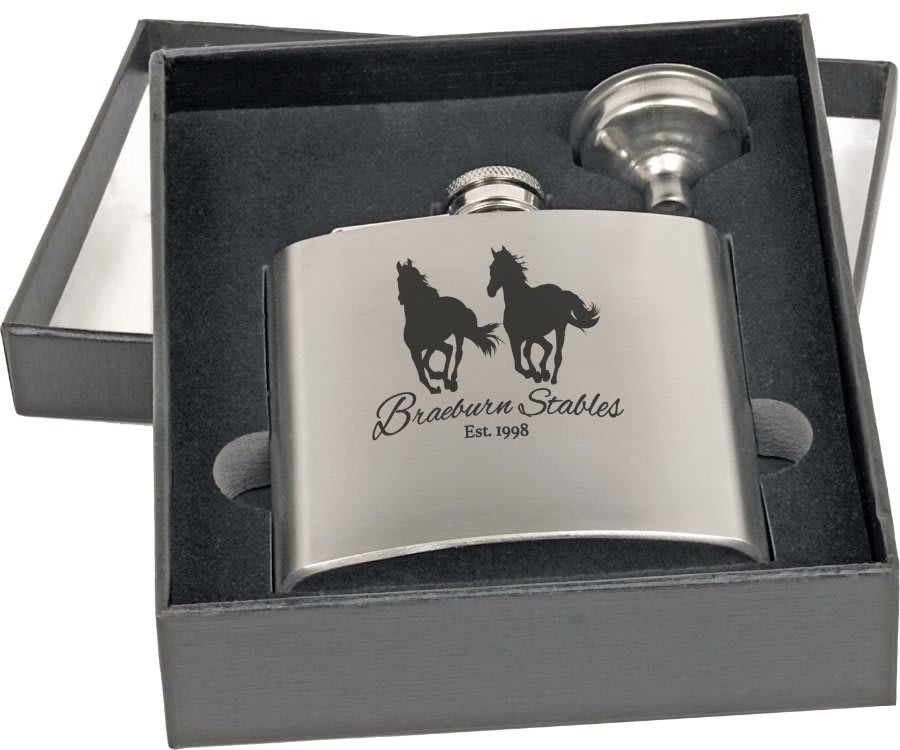 6 oz. Flask with Funnel Gift Set In Presentation Box