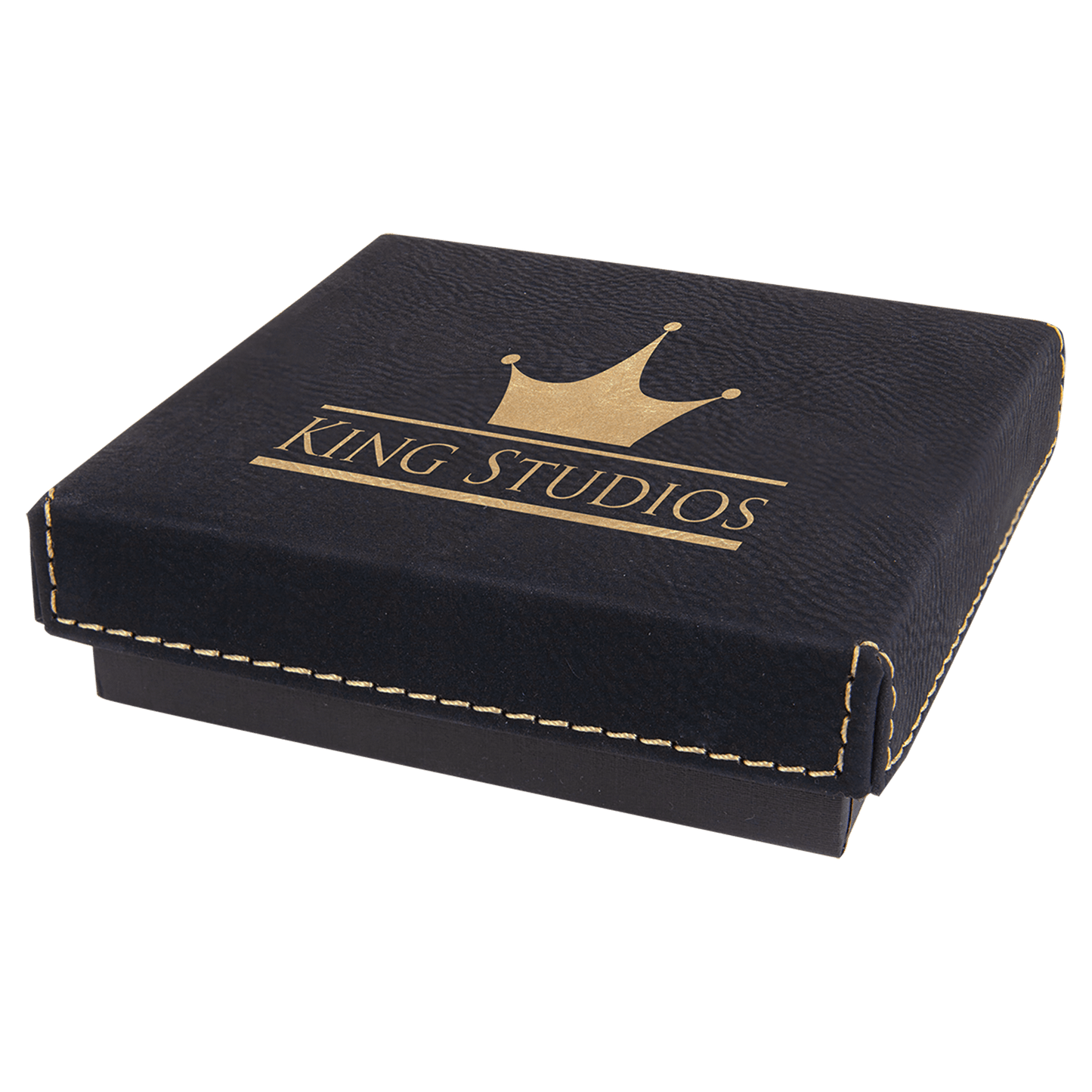 Black/Gold Medal Box with Leatherette Lid