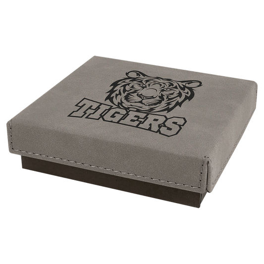 Gray Medal Box with Leatherette Lid