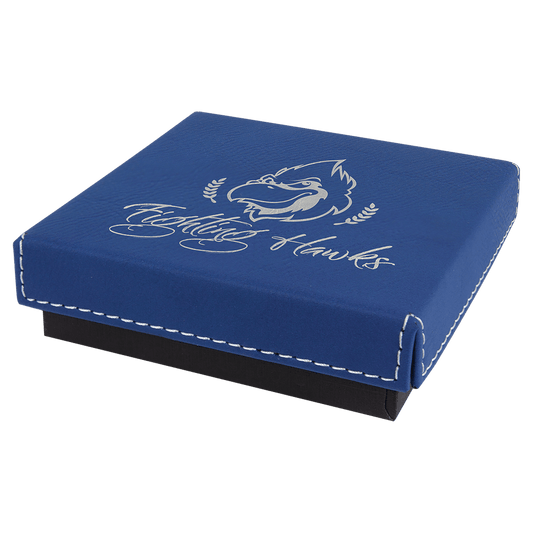 Blue/Silver Medal Box with Leatherette Lid