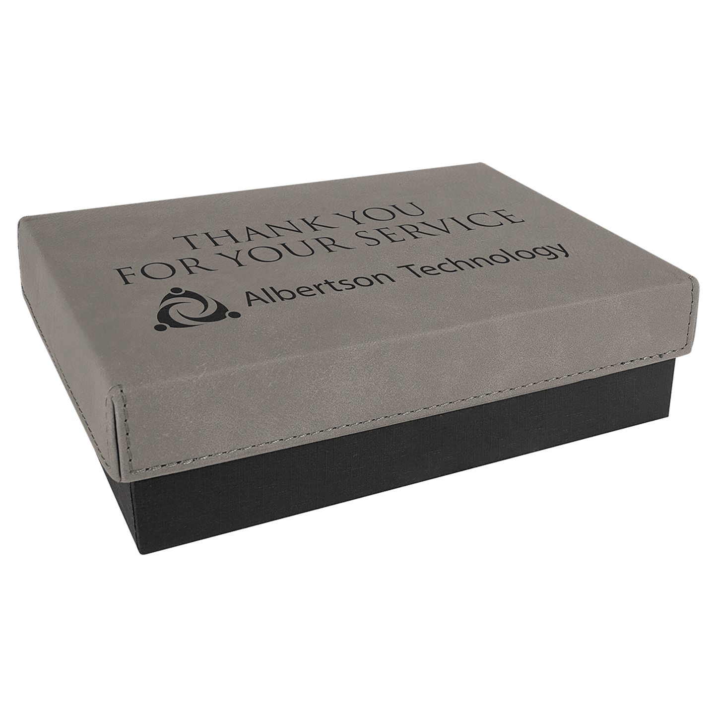 Gray Gift Box with Leatherette Lid