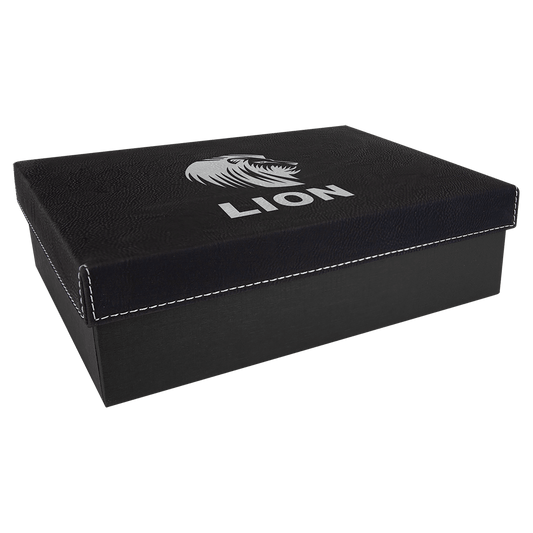 Black/Silver Gift Box with Leatherette Lid